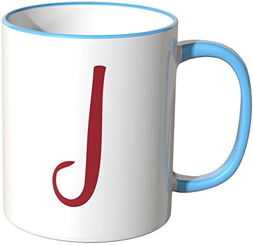 WANDKINGS® Tasse, Buchstabe: J - BLAU