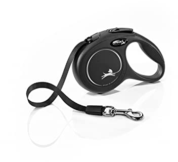 flexi® Classic XS Gurt 3 m schwarz, Roll-Leine für Hunde bis 12 kg