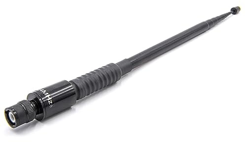 vhbw Universal Antenne für Diverse Funkgeräte z.B. kompatibel mit Yaesu UVM. - Ausziehbar, 23 cm - 99 cm, BNC Stecker Schwarz