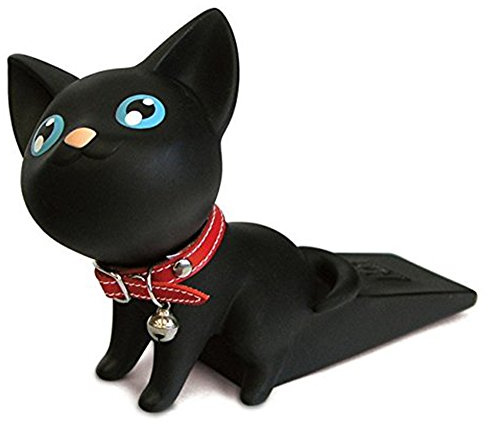 Cat Door Stopper Pet Doorstop Black