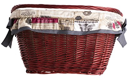 e-wicker24 Alles aus Weide Fahrradkorb vorne Groß Korb geflochten für Fahrrad Gepäckträger Retro Fahrradkorb aus Weide für Lenker Vintage Stil Weidentransporter Einkaufskorb Weide (Rot)