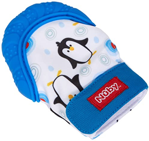 Nûby ID6804BLUE Beißhandschuh Happy Hands - 3M+, Blau