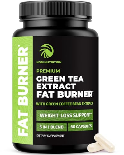 Green Tea Weight Loss Pills for Women & Men | 45% EGCG | Stomach Fat Burner, Metabolism Booster & Appetite Suppressant | Green Tea Fat Burner Diet Pills | Vegan Weight Loss Supplements | 60 Ct