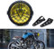 evomosa Universal Motorrad Frontscheinwerfer, 6'' Halogen Scheinwerfer mit Lampenschirmabdeckung Retro für Cafe Racer Bobber Chopper Kawasaki CG125 GN125 (Gelb)