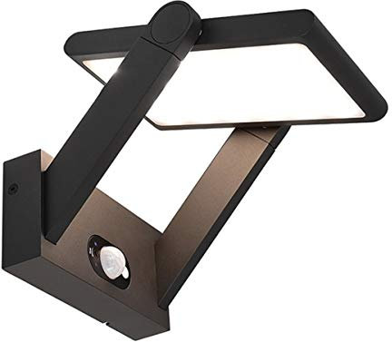 Deko-Light | LED-Wandlampe Wandleuchte 3000K Bewegungssensor dunkelgrau | Solar Premium