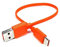 Adhiper Câble de charge type-C compatible avec JBL Charge 4, Flip 5, Pulse 4, JR POP, Endurance Peak, JBLCHARGE4BLKAM pour casque Bluetooth sans fil (25cm/orange) pour Smartphone