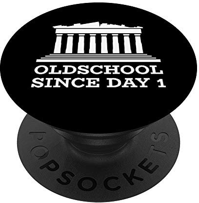 Vieja escuela desde el día 1 - Filósofo original PopSockets PopGrip: Agarre intercambiable para Teléfonos y Tabletas