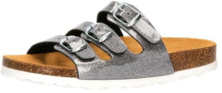 Lico Mädchen Bioline Kids Glitter Hausschuhe, Silber, 37 EU