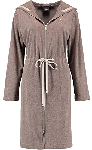 Cawö Home Bademäntel Damen Kurzmantel mit Kapuze Active 821 mocca-stein - 37 L