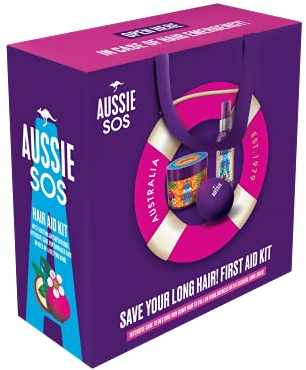 Aussie SOS Save My Lengths! Geschenkset Öl & Haarmaske, Lila