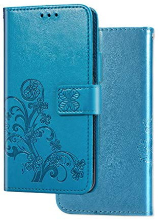 BRAND SET Wallet Cases for ZTE Blade A31 Plus Leather Cover Magnetic Closure and Flip Stand Case, Premium 3D Vintage Elegant Print Phone Cases for ZTE Blade A31 Plus-Blue