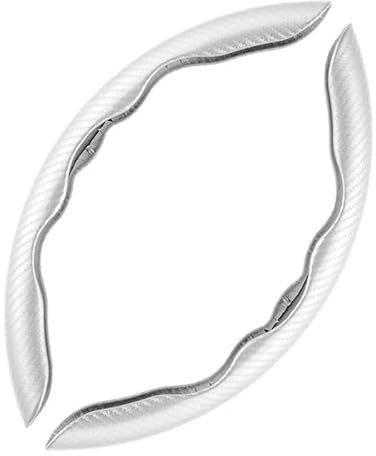 DOMENICA Universal Auto Lenkradbezug Kohlefaser 36-40cm Lenkradschutz Lenkradhülle Sport rutschfest Gemütlich Ultraleicht (Weiß)