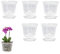 5PCS Pots pour Orchidées, Pots D'orchidées pour Le Rempotage, Fleurs avec Trous Drainage Et Soucoupes, Pot Fleurs Transparent, Jardinière À Fentes pour Orchidées