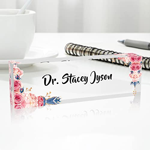 DPDP Namensschild Schreibtisch Personalisiert - Personalisierter Schreibtischname, Bürodekoration, 20×6×3 cm