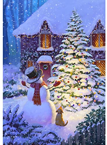 MXJSUA 5D Diamond Painting Erwachsene Weihnachten, 5D Diamant Painting Bilder Erwachsene, Weihnachten Diamond Painting Bilder Schneemann und Weihnachtsbaum Diamant Malerei Set 30x40 cm