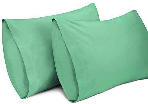 Lirex 2er Pack Kissenbezug 50 x 75 cm - 100% Baumwolle Kissenbezüge-Anthrazit-Kissenhülle-Hypoallergen, Oeko-TEX Zertifiziert, Hellgrün