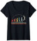 Damen Volleyball Evolution Retro Hobby Beach Volleyball T-Shirt mit V-Ausschnitt