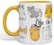 Vixar Life is Better with a cat Ceramic Coloured Mug Cup Gift Tea Coffee Christmas Office Home Cat Lovers (G Yellow)