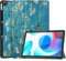 Case2go - Custodia per tablet compatibile con Realme Pad 10.4 (2021) - Con funzione AutoWake - Similpelle Caso - Fiore bianco