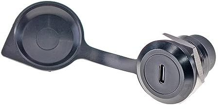 HangTon USB C Type-C Connector Coupler Waterproof Circular, Inline Cable Chassis Panel Socket Female to Female Extension, IP65 Bulkhead Pass-Through