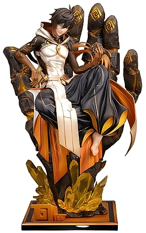Luxetoys ZhongLi Spiel Anime Figuren Charakterfigur mit sitzender Haltung in Geo Creation zugehöriger Szene 28 cm Modellspielzeug Statue zur Dekoration
