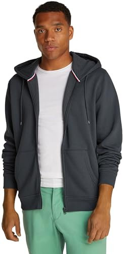 Tommy Jeans Herren Hoodie mit Reißverschluss und Kapuze, Grau (New Charcoal), XS