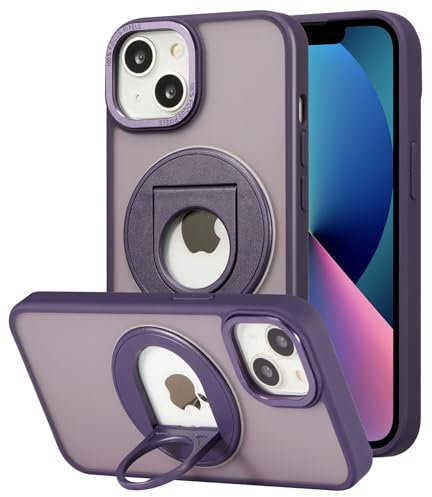 ZCDAYE iPhone 13 iPhone 14 Hülle mit Handyhalterung, TPU iPhone 13 iPhone 14 Handyhülle Handytasche Stabil Stoßfest Schutzhülle Case Hülle für iPhone 13/14, Lila