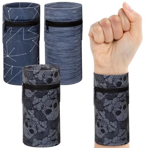 Handgelenktasche mit 2 Taschen für Handy, Handgelenktasche mit Reißverschluss zum Laufen, Wandern, Basketball, für Herren und Damen, Handgelenktasche für Schlüssel, Ausweise, Bargeld, 10,9 x 17,8 cm,