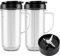 MEET JUICE 5-piece Magic Bullet Blender Cups, Tall 22oz Cup with Flip-Top To-Go Lid, Cross Blade, Blender Replacement Parts, Mug with Handle Compatible with Magic Bullet 250w MB1001
