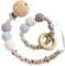 2er Set personalisiertes gestaltetes Babygeschenk mit Namen für Junge Baby Geschenk personalisiert zur Geburt & Taufe (Blau Beige Grau)