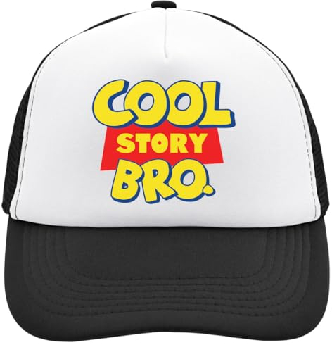 Functon+ Adventure Movie Tribute Expression Mesh Back Trucker Cap Adjustable Snapback Hat Casu White, Schwarz , Einheitsgröße