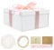 20 x 20 x 10 cm Geschenkbox mit Deckel, Sekepingo Geschenkkarton mittel klein Tiefe Geschenkverpackung Geschenk Box für Geburtstag Babydusche Valentinstag Muttertag, Weiß