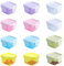 WACH AUF 12Pcs Small Food Containers 6 Color Mini Snack Pots with Lid 60ML Pots Crisper Food Thickened Seal Sauce Dip Cups Mini Fridge Containers for Children's Jam Box Travel Condiment