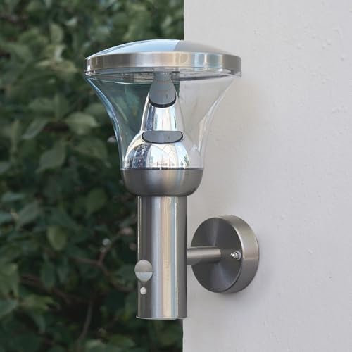 NBHANYUAN Lighting Aussenlampe mit Bewegungsmelder,4 Modi LED Dämmerungssensor,SUS304 Edelstahlblende IP44 Lampe für Haustür,Garten,Balkon