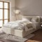 GFW Fabric Upholstered Ottoman Storage Bed With Gas Side Lift & Under Bed Storage, Natural, Double