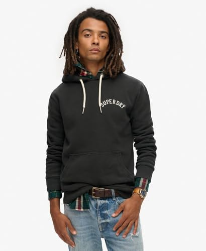 Superdry Herren Tattoo Hoodie mit Grafikprint Schwarz S