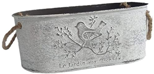 Blumenkübel im Vintage-Stil aus Eisen Blumentopf Vintage ovaler Mini-Kübel Eisenkunst Metall dekorative Blumentöpfe für den Innen- und Außenbereich Gartenarbeit Balkondekoration