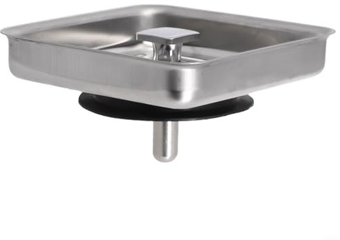 Besttoolifes Colador cuadrado de acero inoxidable para fregadero de cocina, Rejilla Cocina, tapón de residuos, 78 mm, diseño microperforado, antibloqueo, malla antibloqueo, poste de colador