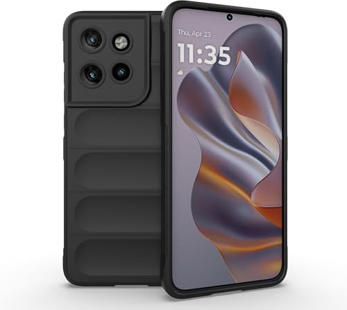 ESHUYI® Liquid Silicone Case for Motorola Edge 50 Neo 5G with Anti-Germ Protection, Anti-Scratch Soft Microfiber Lining, High Resilience Gel Rubber Full Body Shockproof Cover, Black