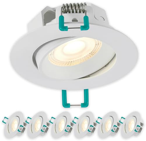 SYLVANIA LED Einbaustrahler 230V | 6er Pack | Warmweiß | LED Spots Ø 68 mm | Schwenkbar | Deckenspots für Wohnzimmer, Badezimmer, Küche