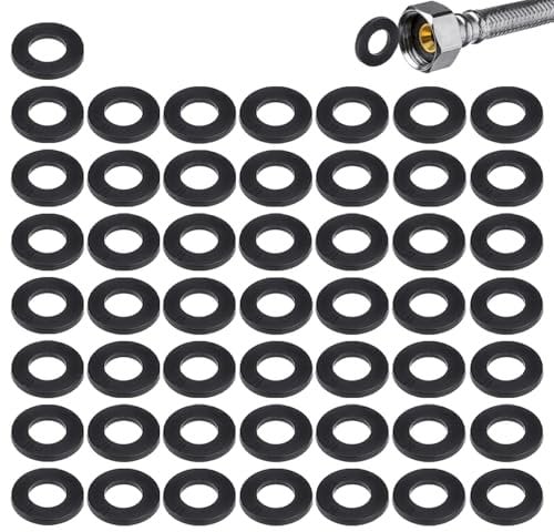 Zonoori 50 Stk Unterlegscheiben M8 Schwarz, 16mm Abstandshalter Gummi, Runde Gummischeibe