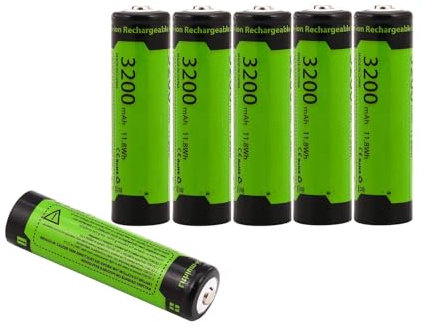 6Pcs Rechargeable Batteries with headlamp, High Capacity 3.7V Batteries Low Self Discharge
