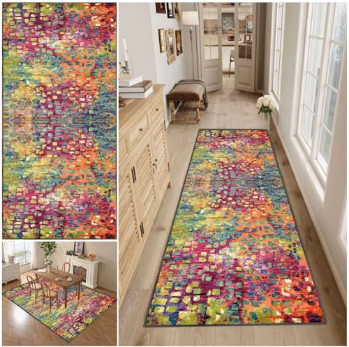 Carpet Runners for Hallway Non Slip Long, Washable Area Runner Rug, Kitchen Runner, Thickened Living Room Carpet, 100 x 450 cm Indoor corridor Carpet Indoor Bathroom Mat for Bedroom Entryway Laundry