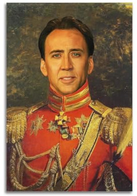 LIHAIXUAN Nicolas Cage Poster auf Leinwand, ästhetische Bilder, Kunstdrucke für Wanddekoration, 40 x 60 cm, ungerahmter Stil