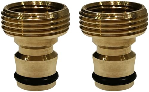 Rosenstein & Söhne Hahnverbinder: 2er-Set Wasserhahn-Schlauchadapter, mit 3/4- und 1/2-Gewinde (Universal-Wasserhahnadapter, Gartenschlauch Kupplung Wasserhahn, Küche)