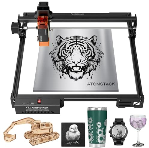 ATOMSTACK A10 PRO V2 Laser Graviermaschine 12W, Hohe Laserleistung Laserschneider, DIY Holz Metall Lasergravur, APP-Steuerung, Wiederherstellung der Gravur nach einem Stromausfall