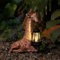 Tuzsocr Solar Giraffe Gartenstatuen, Gartenfigur Giraffe mit Solarlaterne, Wetterfeste Giraffe Gartendeko für Draußen, Harzskulptur Tierstatuen für Rasen, Balkon, Hof, Terrasse, Fensterbank, 23cm
