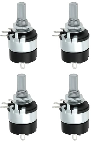 eMagTech 4 Stück 4,7 K Ohm B4K7 Linearpotentiometer mit Schalter WH137-2 RV137-2 für Alte Radio-Stereo-LED-Dimmschaltung