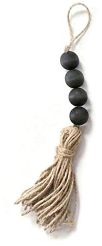 Klassische Holzperlen, Holzperlen-Girlande, Bauernhaus-Perlen mit Seil, natürliche Dekorationen, Kinderzimmer-Dekoration