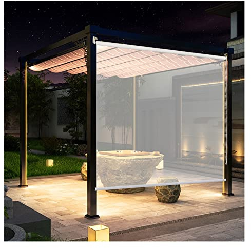 VagxTbs Clear Roller Blinds Outdoor PVC Tarpaulin Sheet Rainproof Greenhouse membrane for Home Office, Outdoor(110x200cm)
